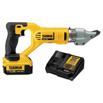 金属加工工具| Dewalt DCS494M2 20V MAX XR无绳锂离子14 gauge旋转头剪切套件